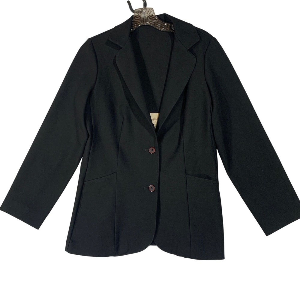 Vintage Stockton of Dallas Blazer Jacket Business Career Two Button Black Size M